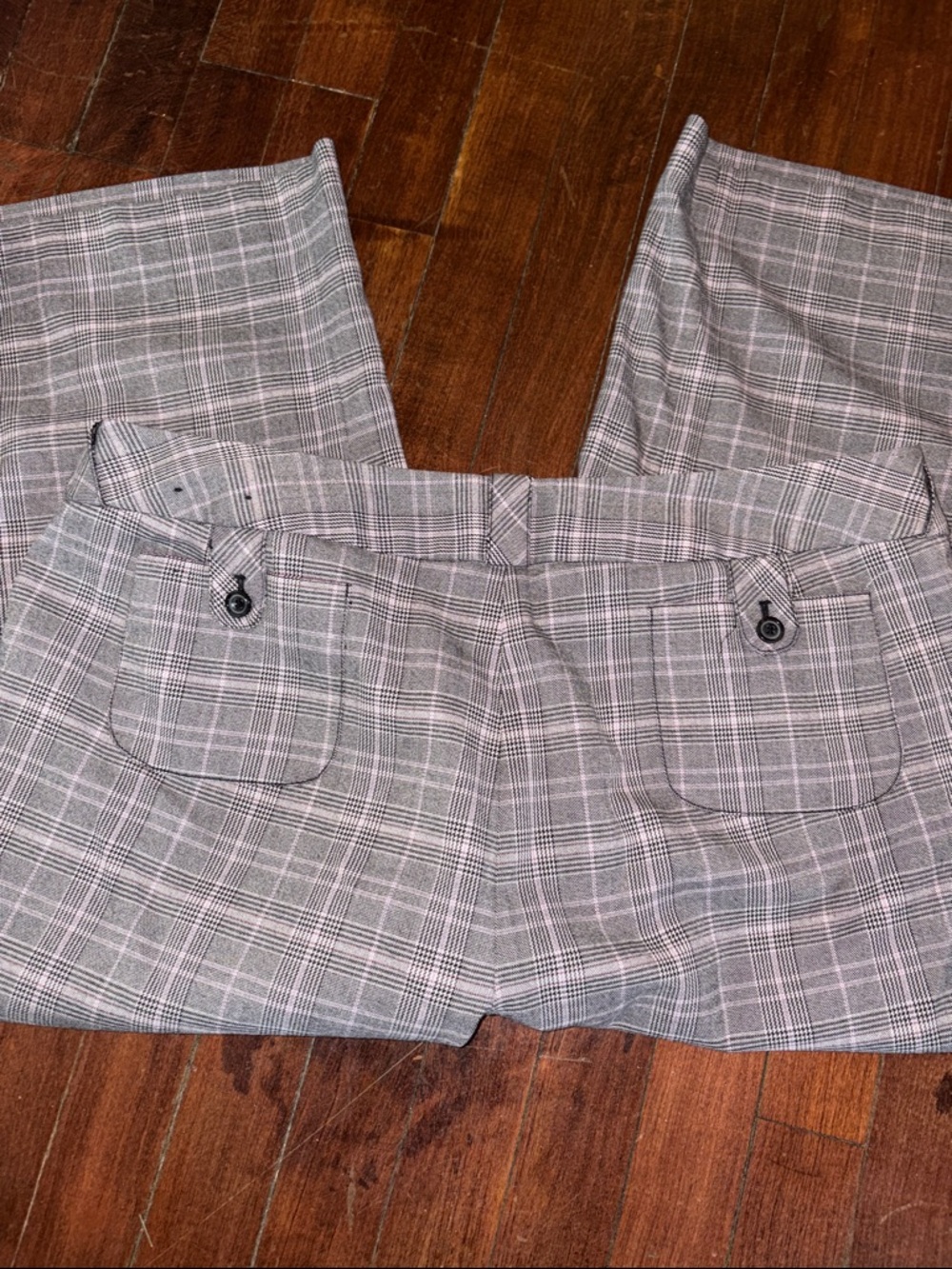 Lane Bryant Gray Plaid Chinos Capris.